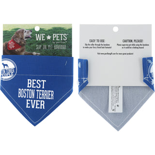 Best Boston Terrier 7" x 5" Canvas Slip on Pet Bandana