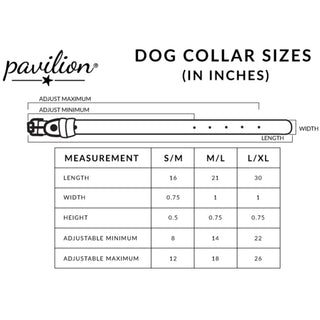 S/M Woof 16" PU Leather Pet Collar