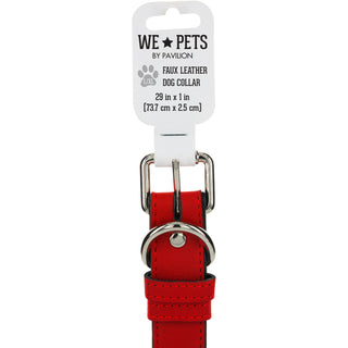 S/M Woof 16" PU Leather Pet Collar