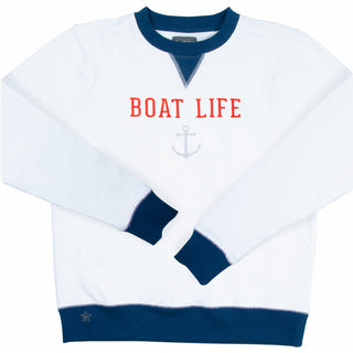 Boat Life 2XL White Unisex Crewneck Sweatshirt