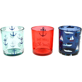 Boat 3 Assorted Votive Holders