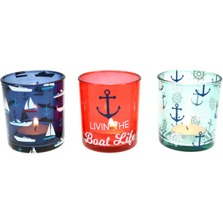 Boat 3 Assorted Votive Holders