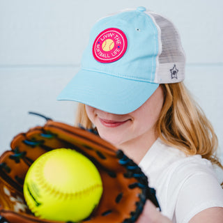 Softball Life Light Blue Adjustable Mesh Hat