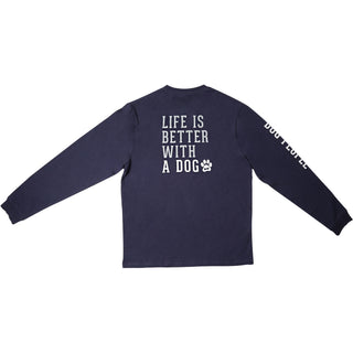 Dog People Double Extra Large Navy Unisex Long Sleeve T-Shirt