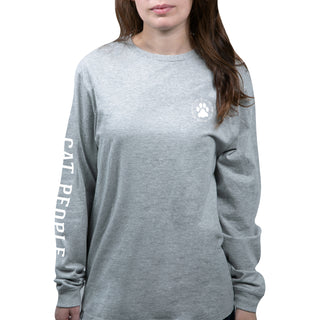 Cat People Small Heather Gray Unisex Long Sleeve T-Shirt