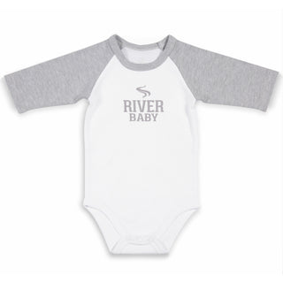 River Baby 12-24 Months 3/4 Length Heather Gray Sleeve Onesie