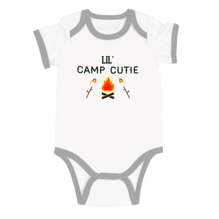 Camp Cutie 6-12 Months Gray Trimmed Bodysuit
