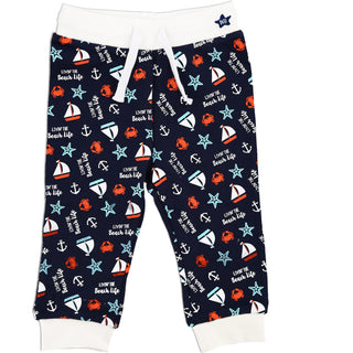 Beach Life 6-12 Months Blue Jogger Pant