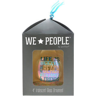 At the Beach 4" Iridescent Glass Ornament