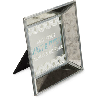 Heart & Closet 5" Mirrored Easel Back Plaque