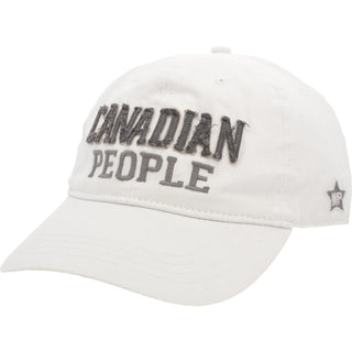 Canadian People White 100% Cotton Adjustable Hat