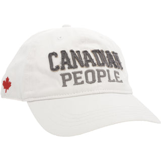 Canadian People White 100% Cotton Adjustable Hat
