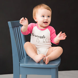 Snuggle 6-12 Months 3/4 Length Pink Sleeve Onesie