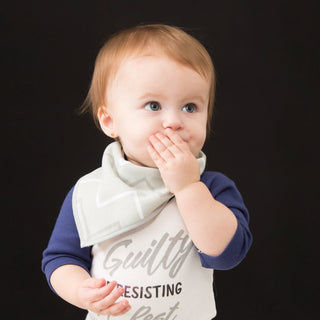 Gray Drool Monster Reversible Handkerchief bib