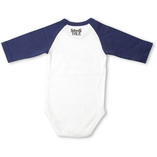 Big Trucks 6-12 Months 3/4 Length Navy Sleeve Onesie