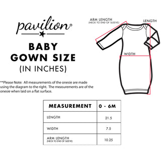 Aquarius 0-3 Months Gown with Mitten Cuffs