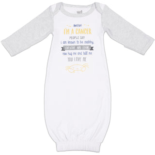 Cancer 0-3 Months Gown with Mitten Cuffs