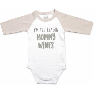 Mommy Wines 12-24 Months 3/4 Length Gray Sleeve Onesie