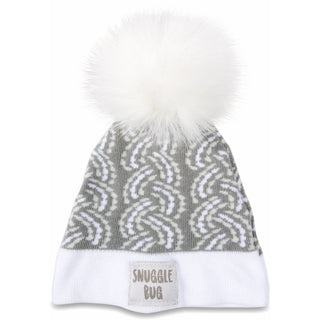 Snuggle Bug Gray Knit Pom Pom Hat (12-24 Months)
