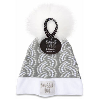 Snuggle Bug Gray Knit Pom Pom Hat (12-24 Months)