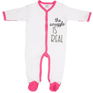 Snuggle 6-12 Months Pink Trimmed Sleeper