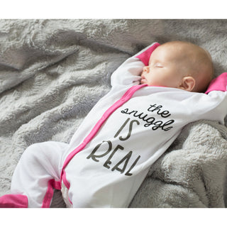 Snuggle 6-12 Months Pink Trimmed Sleeper