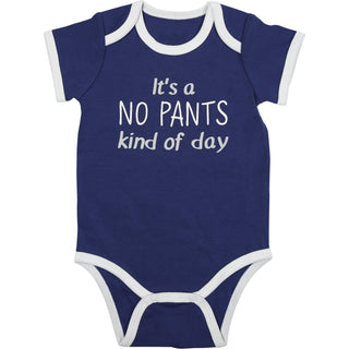 No Pants 6-12 Months Navy Bodysuit