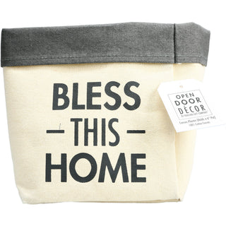 Bless This Home Canvas Planter Cover (Holds 6" Pot)