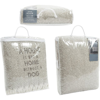 Dog 50" x 60" Herringbone Blanket