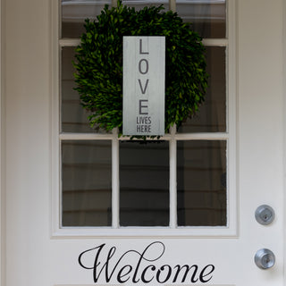 Love Lives Here 5" x 12" Plaque