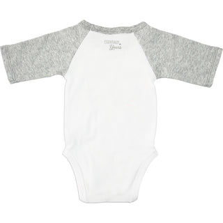 6 Feet Apart 0-6 Months Bodysuit 3/4 Length Heathered Gray Sleeve