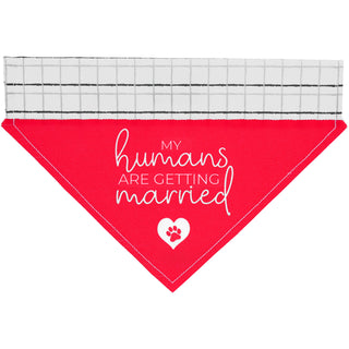 Humans Getting Married 7" x 5" Canvas Slip on Pet Bandana