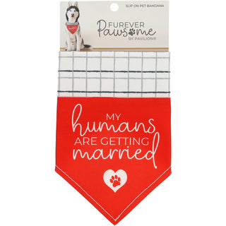 Humans Getting Married 7" x 5" Canvas Slip on Pet Bandana