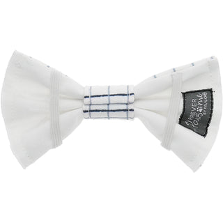 White Checkered 3" x 1.75" Canvas Pet Bow Tie