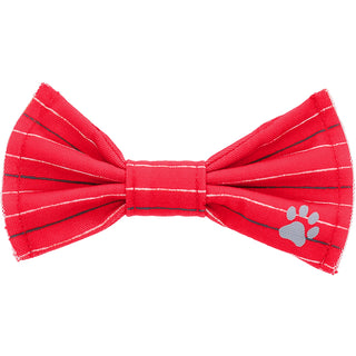 Red Striped 3" x 1.75" Canvas Pet Bow Tie