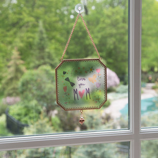 Mom 5" x 5" Glass Suncatcher