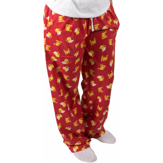 Beer and Pizza XS Red Unisex Lounge Pants