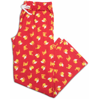 Beer and Pizza XS Red Unisex Lounge Pants