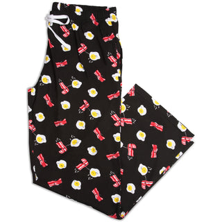 Bacon and Eggs XS Black Unisex Lounge Pants