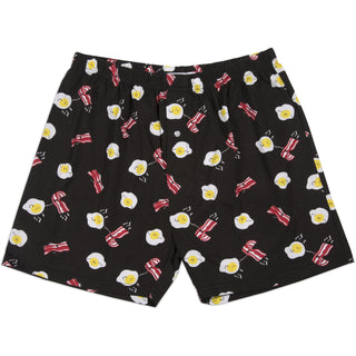 Bacon and Eggs XS Black Unisex Boxers