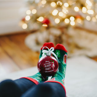 Bloody Mary Christmas 4" Ornament with Unisex Holiday Socks
