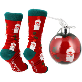 Rum-Pa-Pa-Pum 4" Ornament with Unisex Holiday Socks