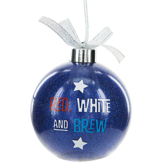 Red, White and Brew 4" Ornament with Unisex Holiday Socks
