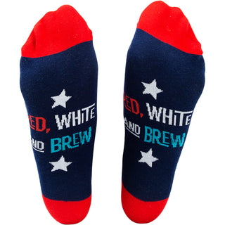 Red, White and Brew 4" Ornament with Unisex Holiday Socks