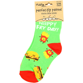 Burger and Fries M/L Youth Cotton Blend Crew Socks