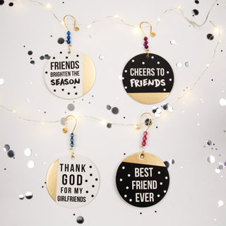 Cheers to Friends 3.5" Paper Ornament