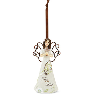 Trust in the Lord 4.5" Angel with Cross Ornament