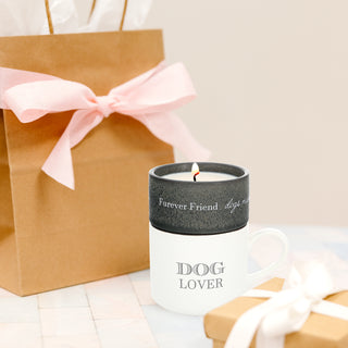 Dog Stacking Mug and Candle Set 100% Soy Wax Scent: Tranquility