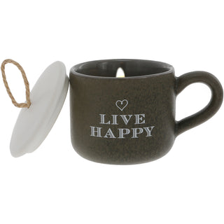 Live Happy 2 oz Mini Mug 100% Soy Wax Candle Scent: Tranquility