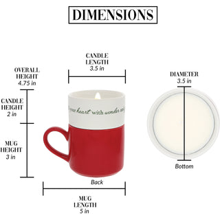 Happy Holidays Stacking Mug and Candle Set 100% Soy Wax Scent: Balsam Fir